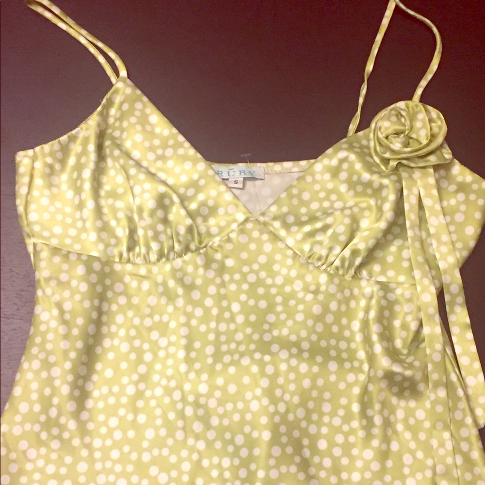 Green and White top